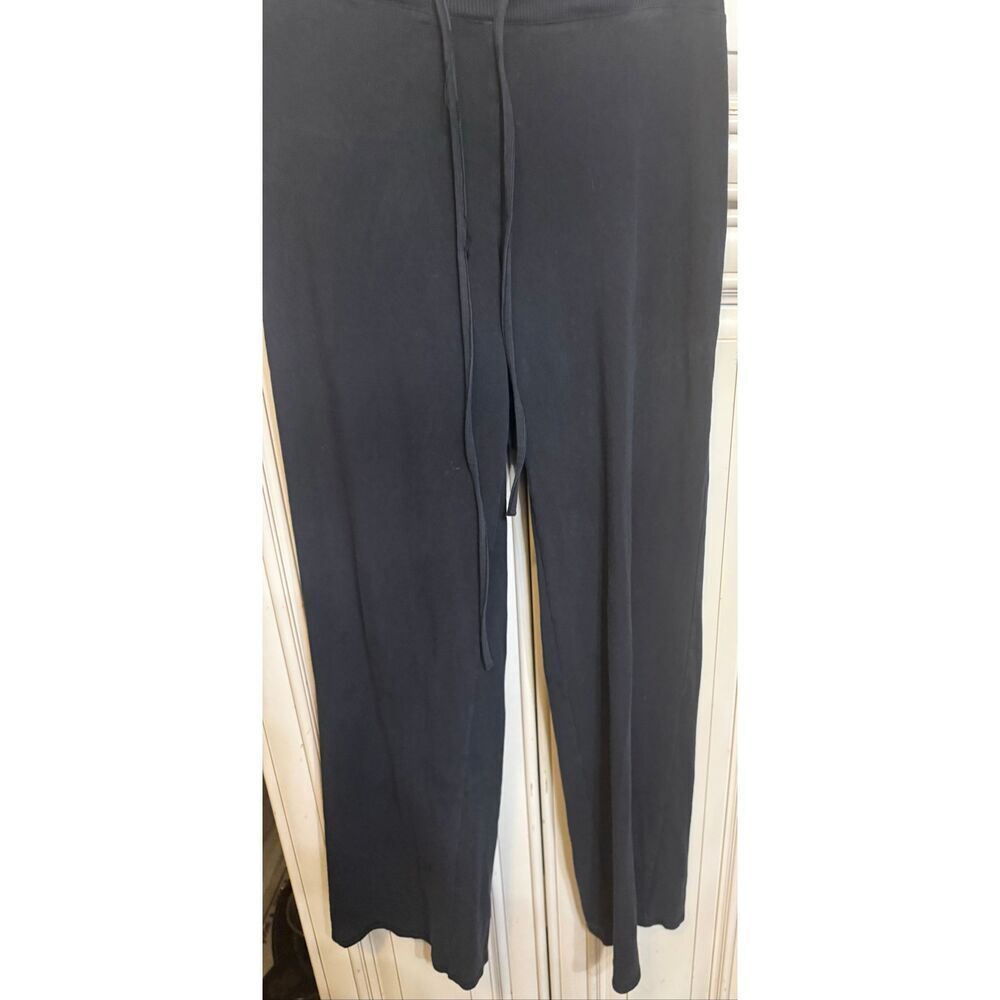 SKIMS Women's High Rise Cotton Jersey Wide Leg Pants Black Size Small - Picture 11 of 11